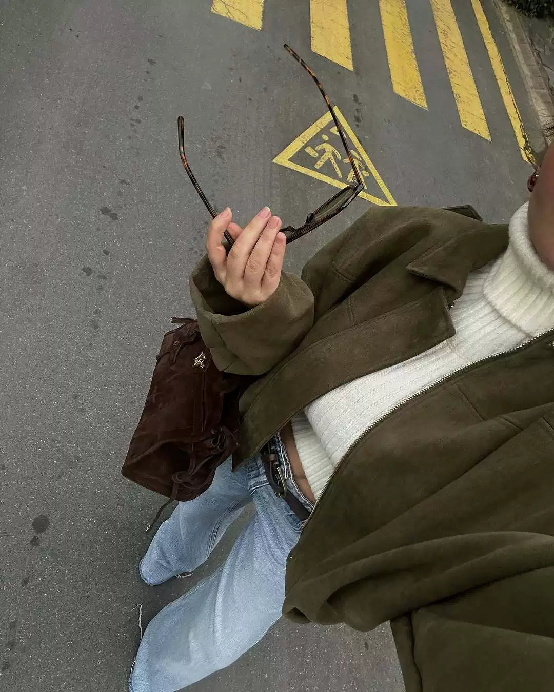 LaPose - Hadassah Oversized Faux Suede Bomber
