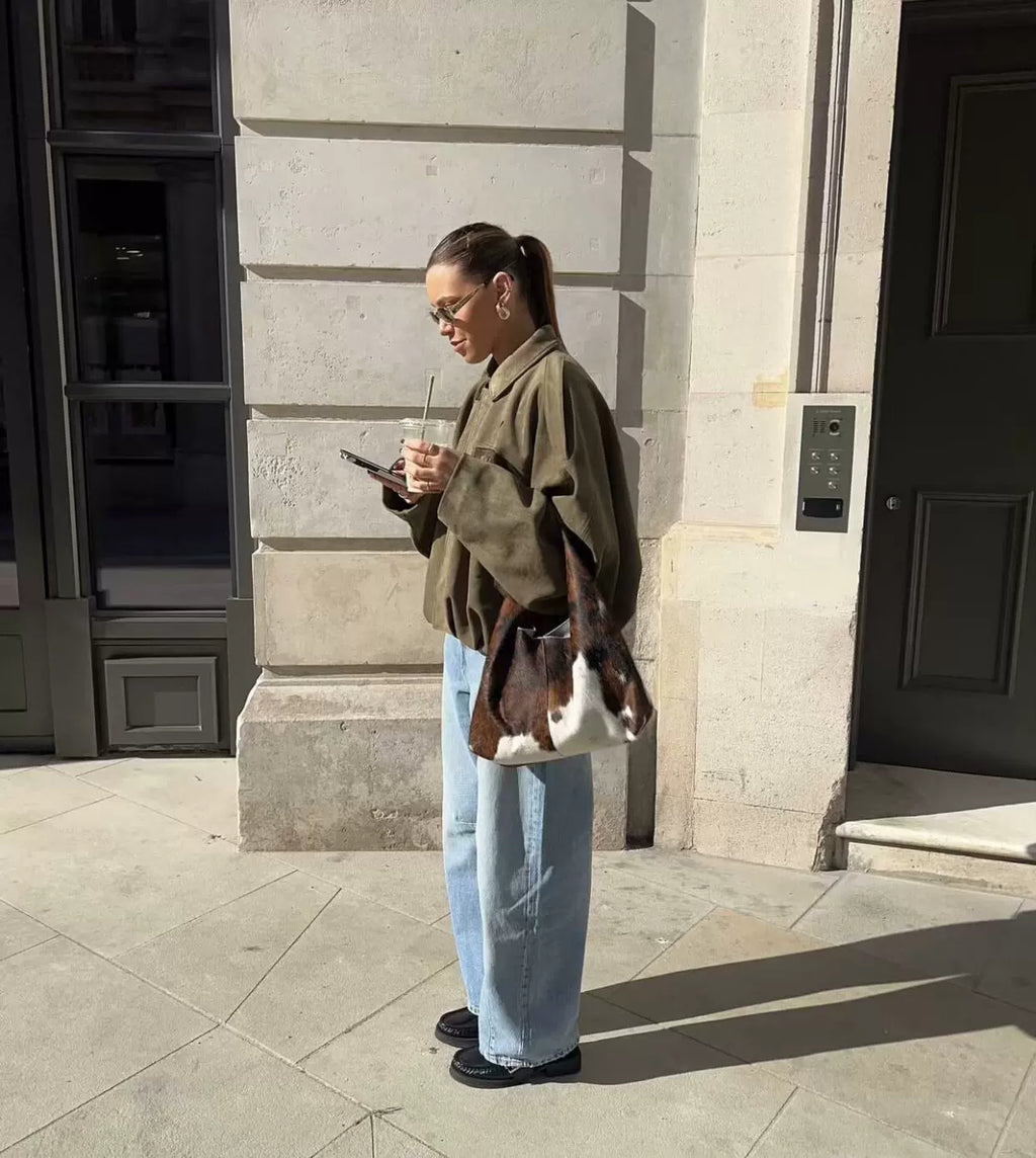 LaPose - Hadassah Oversized Faux Suede Bomber