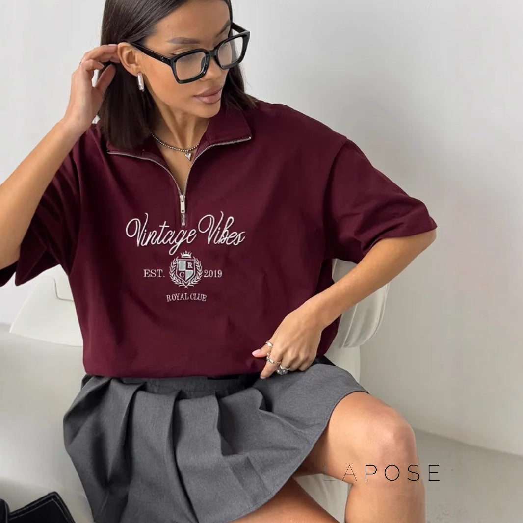 Haizlee Contrast Embroidered Polo Tee [SU4UHSZ2]