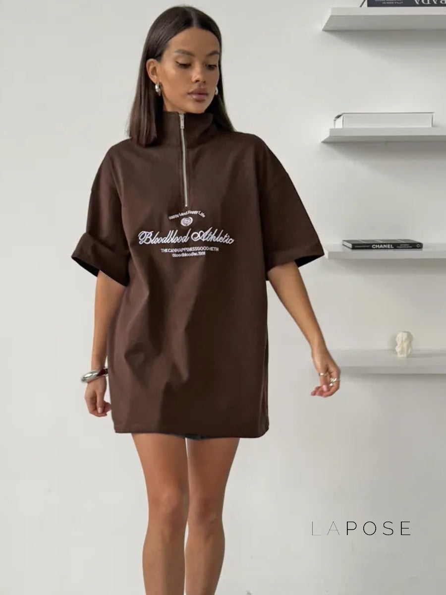 Haizlee Contrast Embroidered Polo Tee [J5U4FFE0]