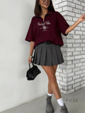 Haizlee Contrast Embroidered Polo Tee [XR48N9FX]
