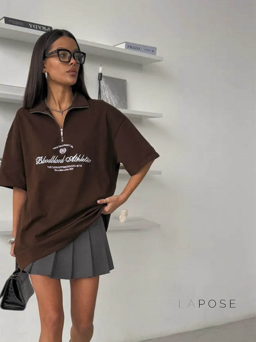Haizlee Contrast Embroidered Polo Tee [D28SDK9V]
