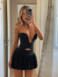 LaPose Hajar Shimmer Plunge Corset Top