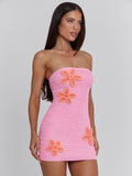 LaPose Hala Floral Appliqué Mini Dress