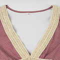 Haley Red Striped Lace Top [4WV5P8FG]