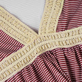 Haley Red Striped Lace Top [5GB43BM1]