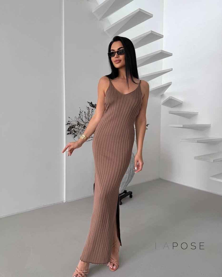 Halima Knit V-Neck Maxi Dress [06EZSVS4]