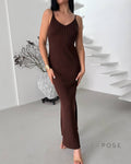 Halima Knit V-Neck Maxi Dress [G0NBI5PY]