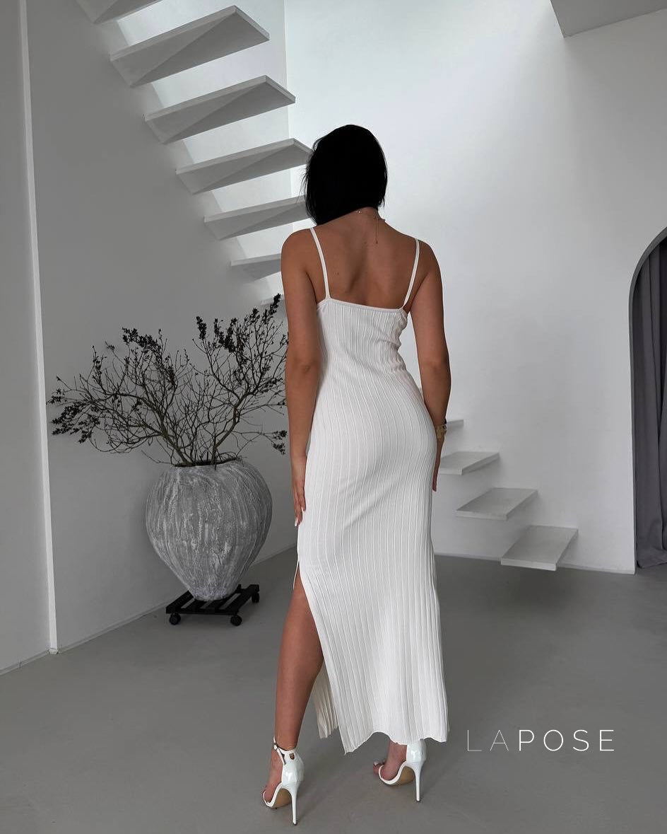 Halima Knit V-Neck Maxi Dress [M5NL545X]