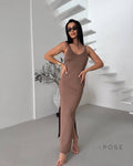 Halima Knit V-Neck Maxi Dress [ZLAP2EX3]