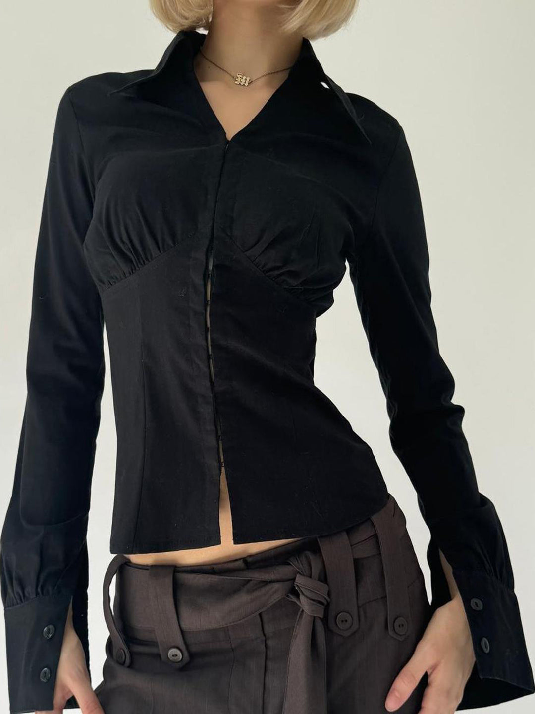 Halina Classic Button-Up Shirt [FV16M28Q]