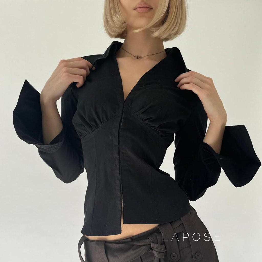 Halina Classic Button-Up Shirt [YHIQSV2X]