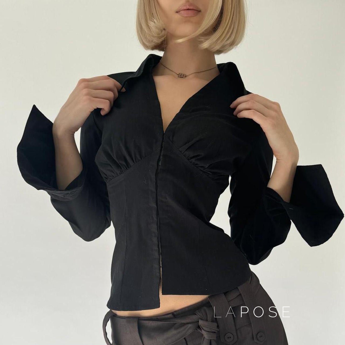 Halina Classic Button-Up Shirt [YHIQSV2X]