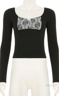 Hallee Layered Lace Long Sleeve Top [RI7MK0HV]