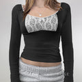 Hallee Layered Lace Long Sleeve Top [3BNH9YNB]