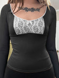 Hallee Layered Lace Long Sleeve Top [SHFD5TQ5]
