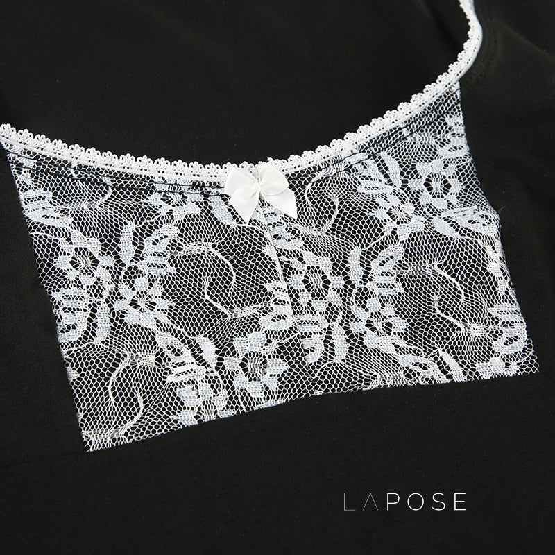 Hallee Layered Lace Long Sleeve Top [L6J3UUSS]