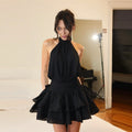Halter Neck Puffy Mini Dress [1P7HQMWS]