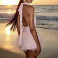 Halter Neck Puffy Mini Dress [25E92UOV]