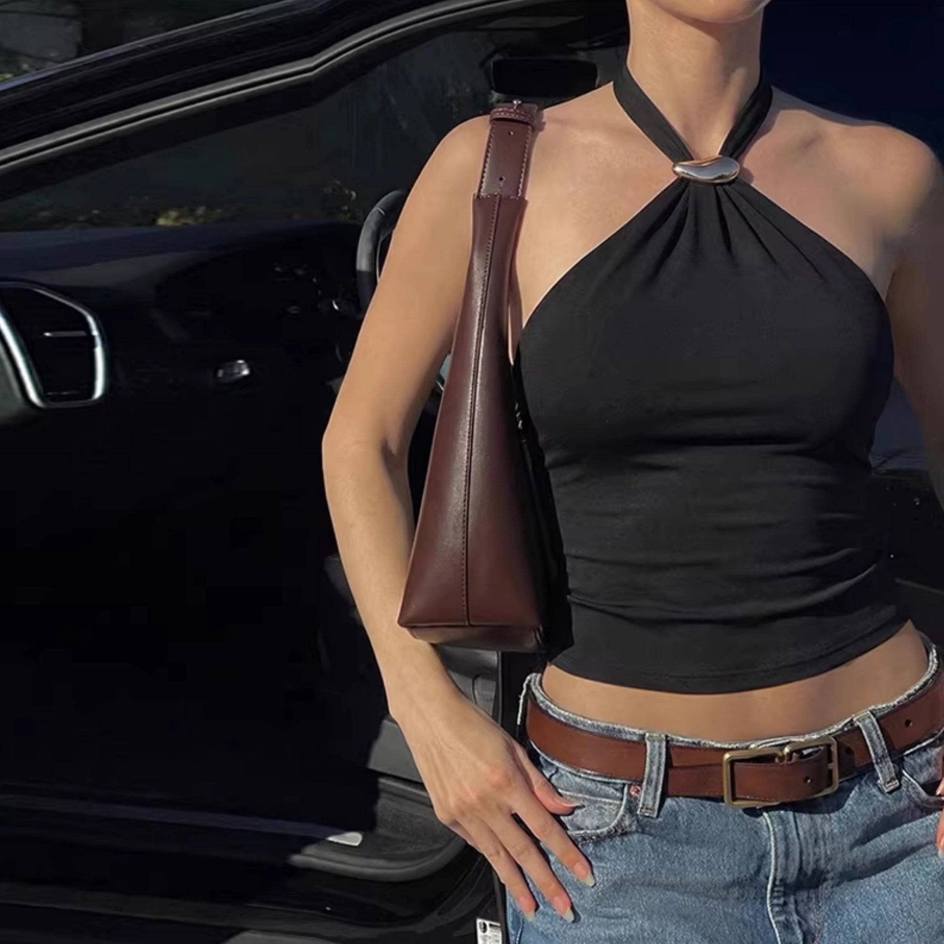 Halter Tie-Up Backless Tank Top [KFLN1S0X]