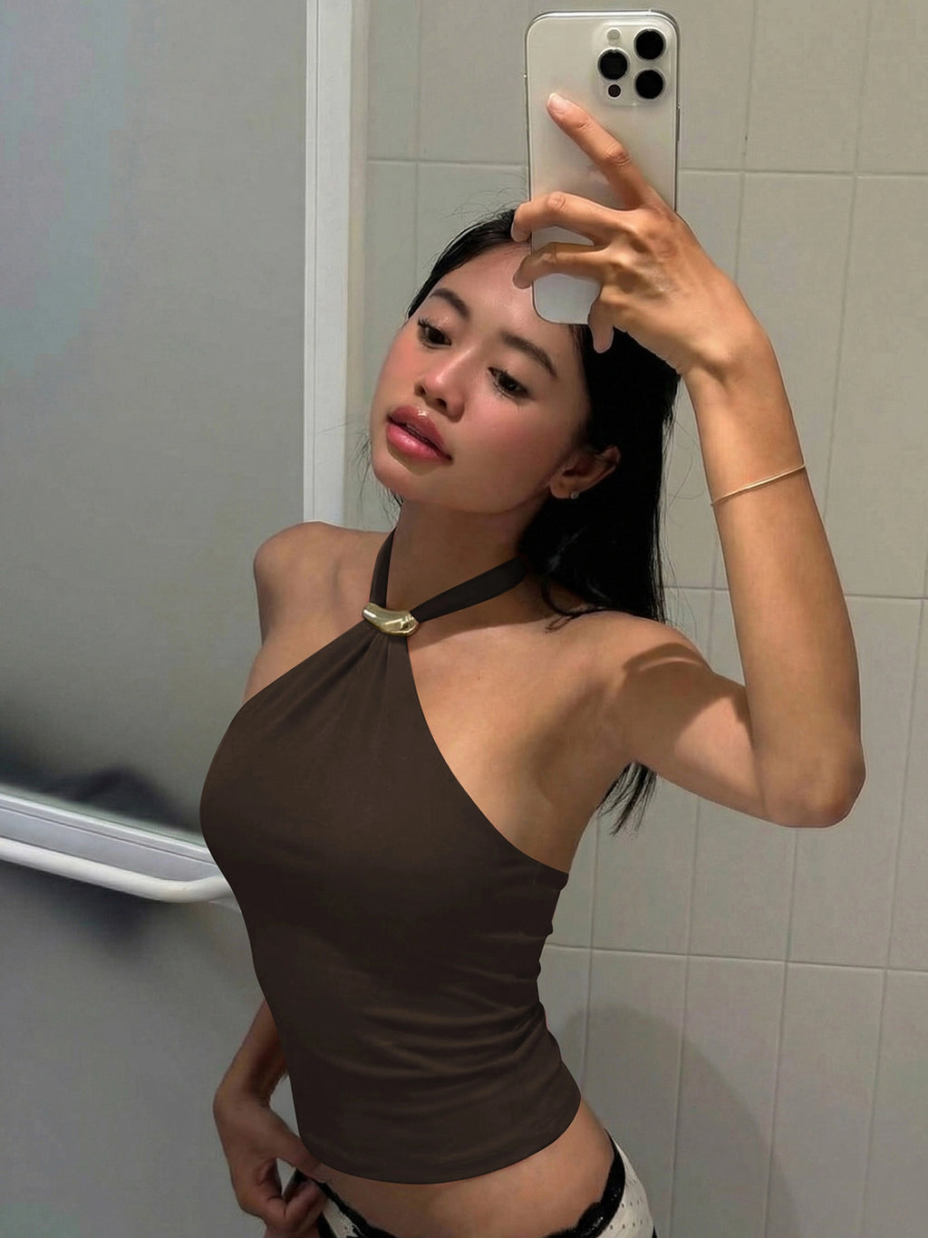 Halter Tie-Up Backless Tank Top [V4N99NBH]