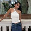 Halter Tie-Up Backless Tank Top [8LPKVI1Z]