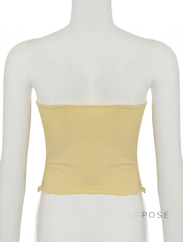 Hannah Pinstripe Pleated Tube Top [QCVIK2Q5]