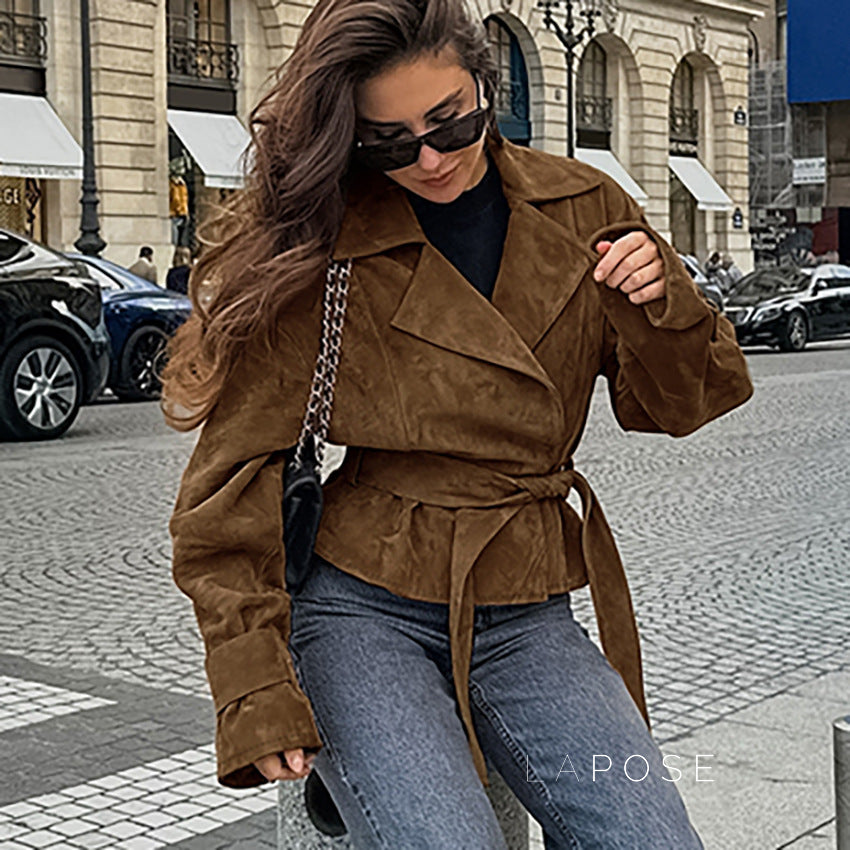 Hareem Suede Double-Breasted Jacket [YTABDAH4]
