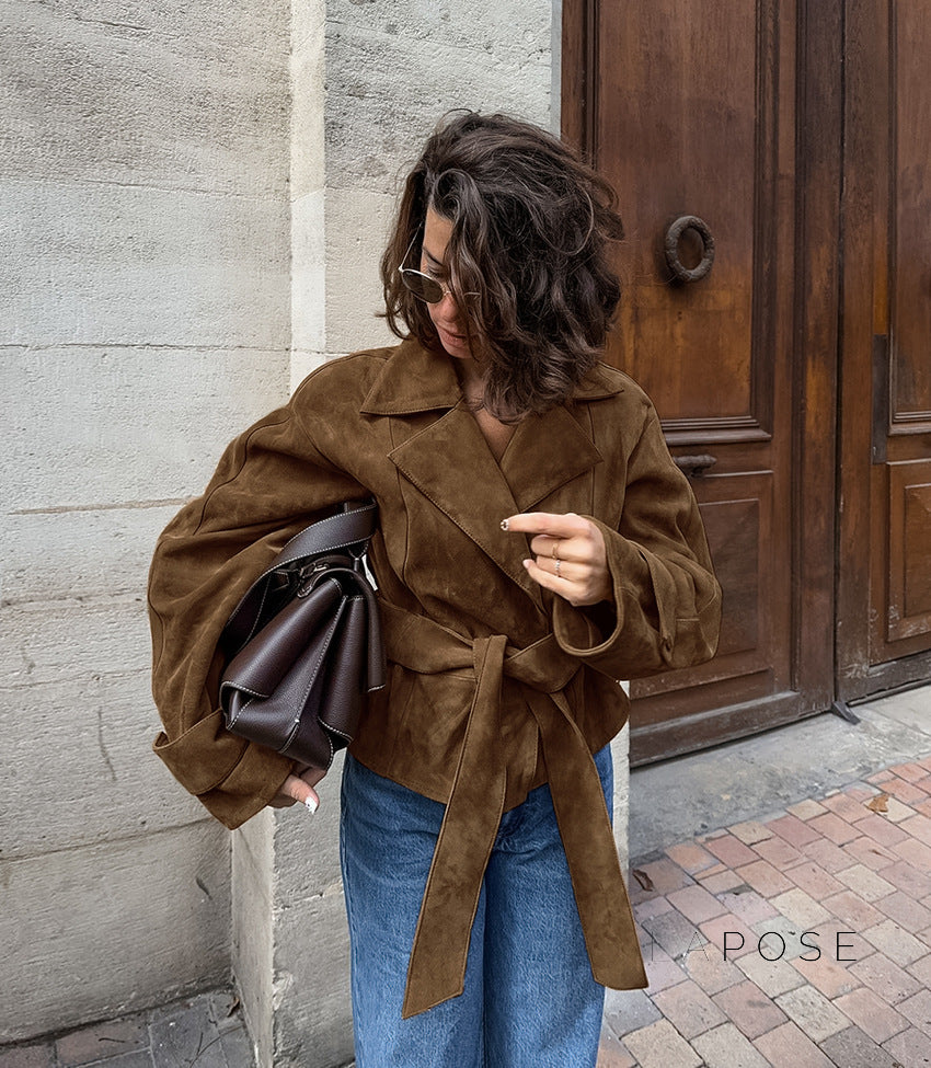 Hareem Suede Double-Breasted Jacket [RTSQJTXI]
