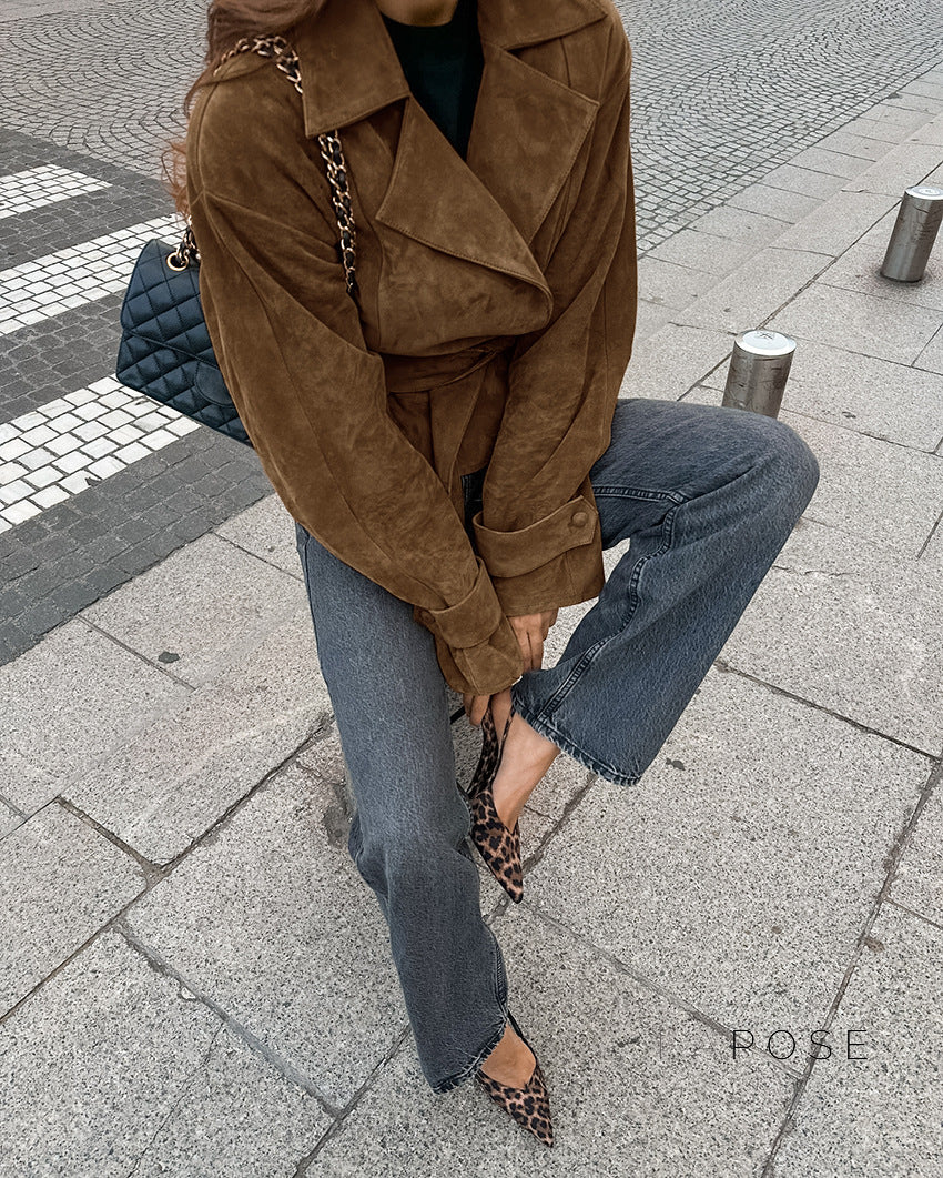 Hareem Suede Double-Breasted Jacket [UVYYHKQ6]