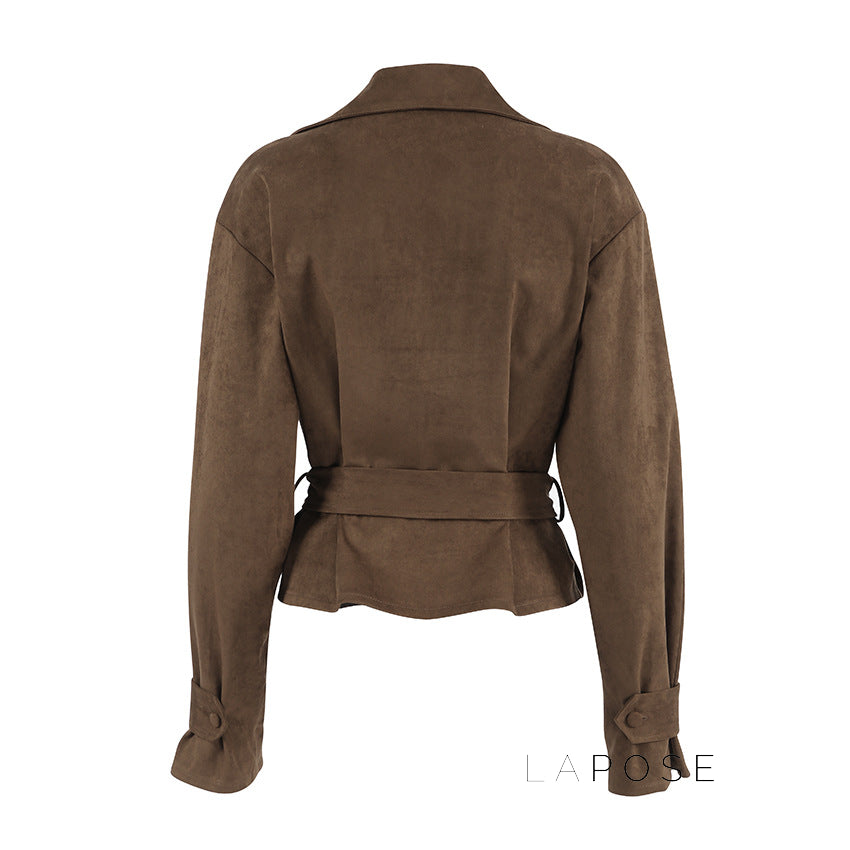 Hareem Suede Double-Breasted Jacket [YPYUZ4Q9]