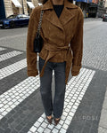 Hareem Suede Double-Breasted Jacket [JBDF1X3O]