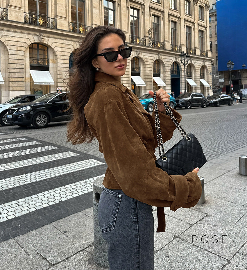 Hareem Suede Double-Breasted Jacket [PQNUVZ2T]