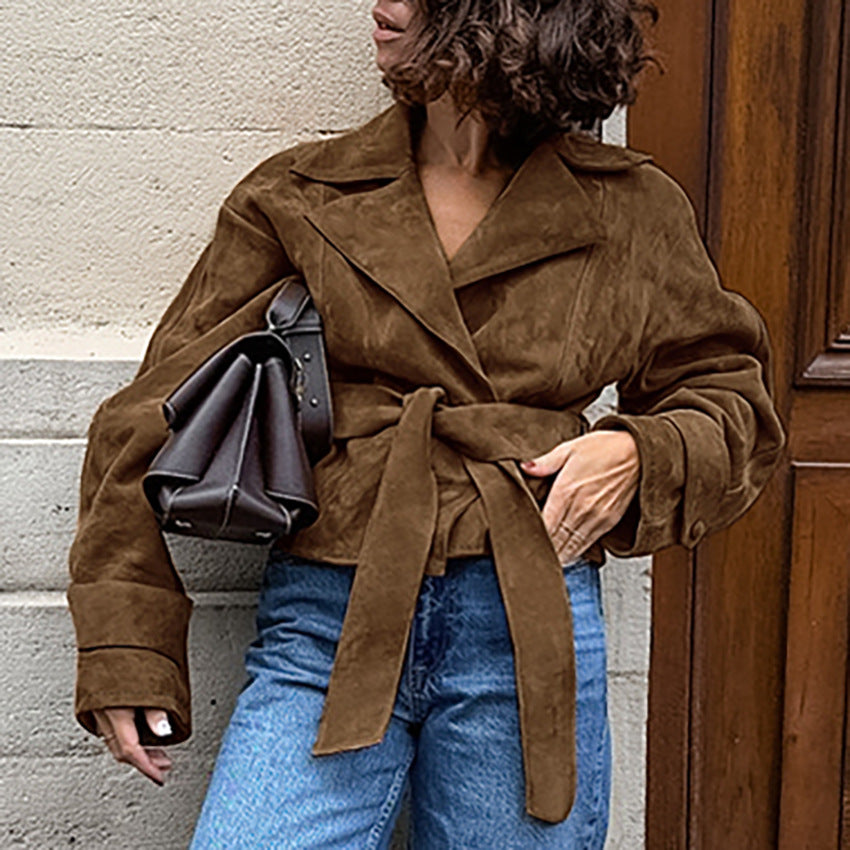 Hareem Suede Double-Breasted Jacket [S7LMLYCY]