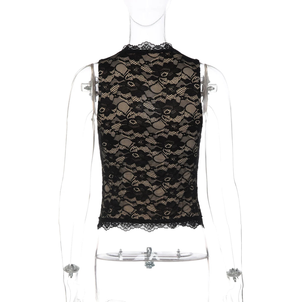LaPose - Hayat Lace Keyhole Cut-Out Top