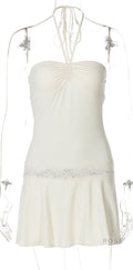 Haydee Lace Halter Mini Dress [NNVIDRF2]
