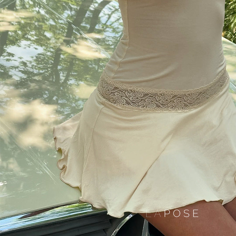Haydee Lace Halter Mini Dress [SQY12L0I]