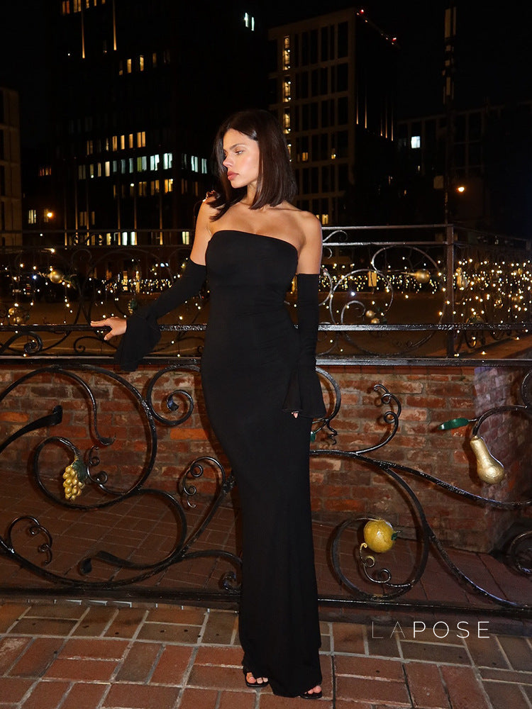 Haydee Off Shoulder Fishtail Dress [JNI4FY2N]