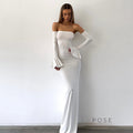 Haydee Off Shoulder Fishtail Dress [DI7SJNX4]