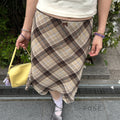 Hayzlee Plaid Bow Midi Skirt [VMXDNUAR]