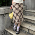 Hayzlee Plaid Bow Midi Skirt [DO7UEQKS]