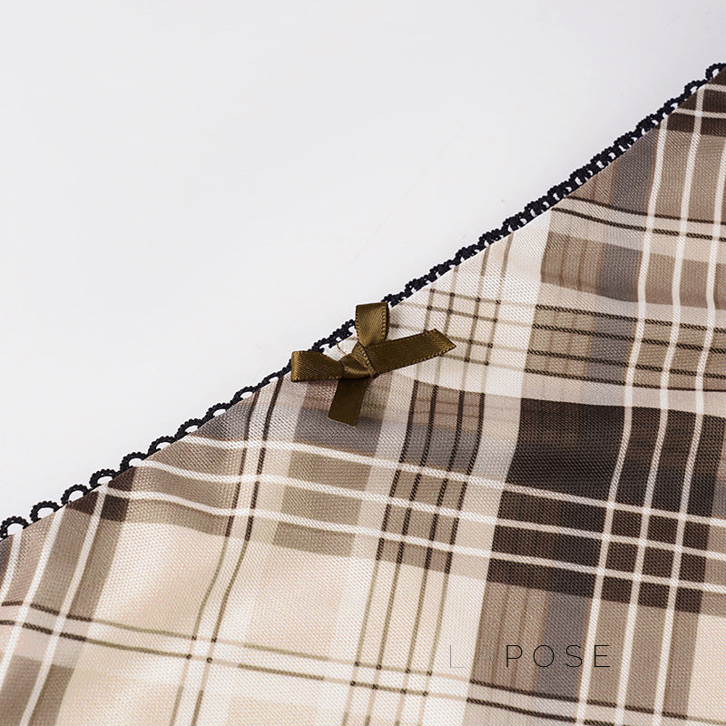 Hayzlee Plaid Bow Midi Skirt [BBHA7Z1W]