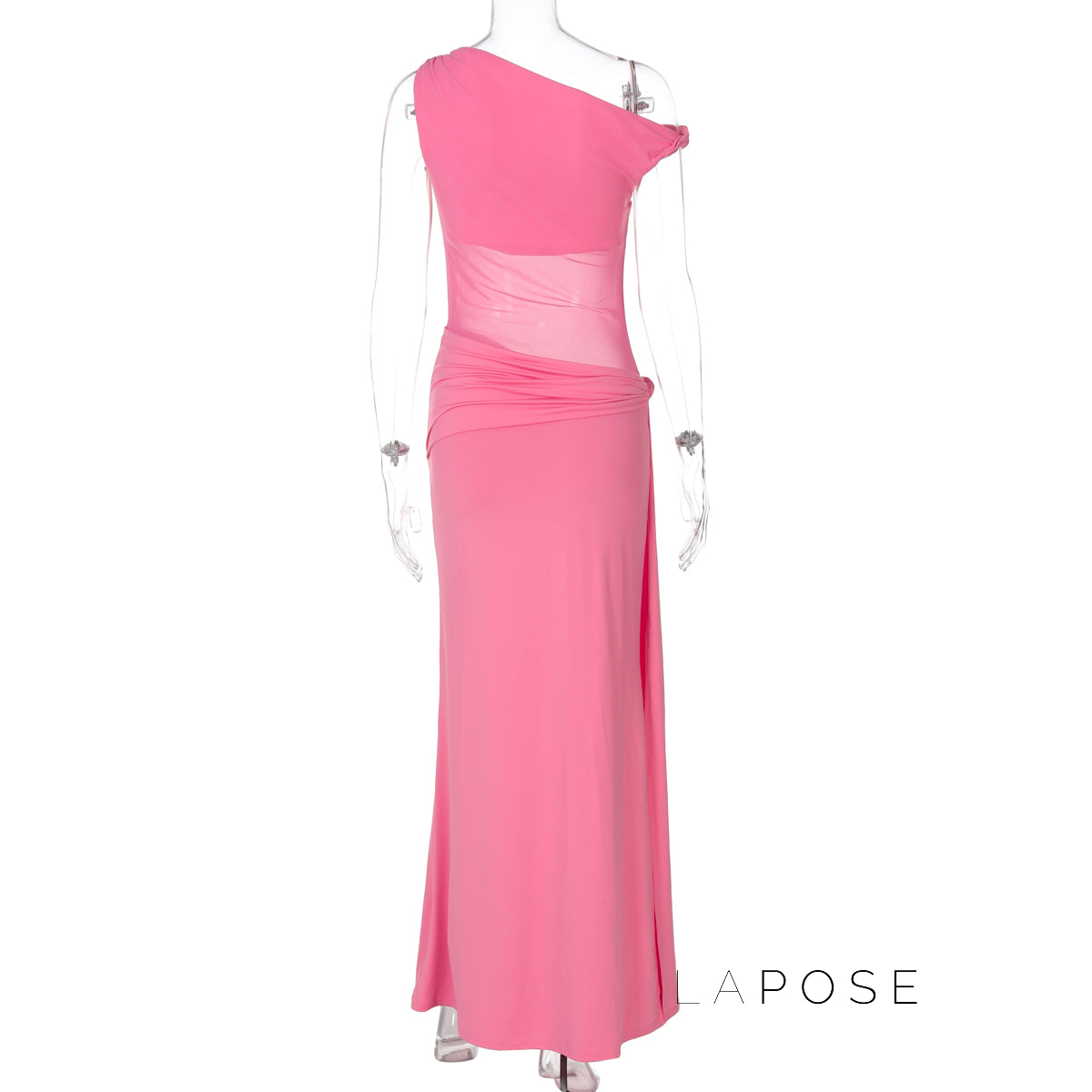 Hazelynn One Shoulder Mesh Maxi Dress [4VHQJ3IK]