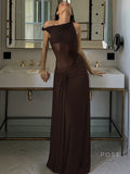 Hazelynn One Shoulder Mesh Maxi Dress [8TKS2E7S]