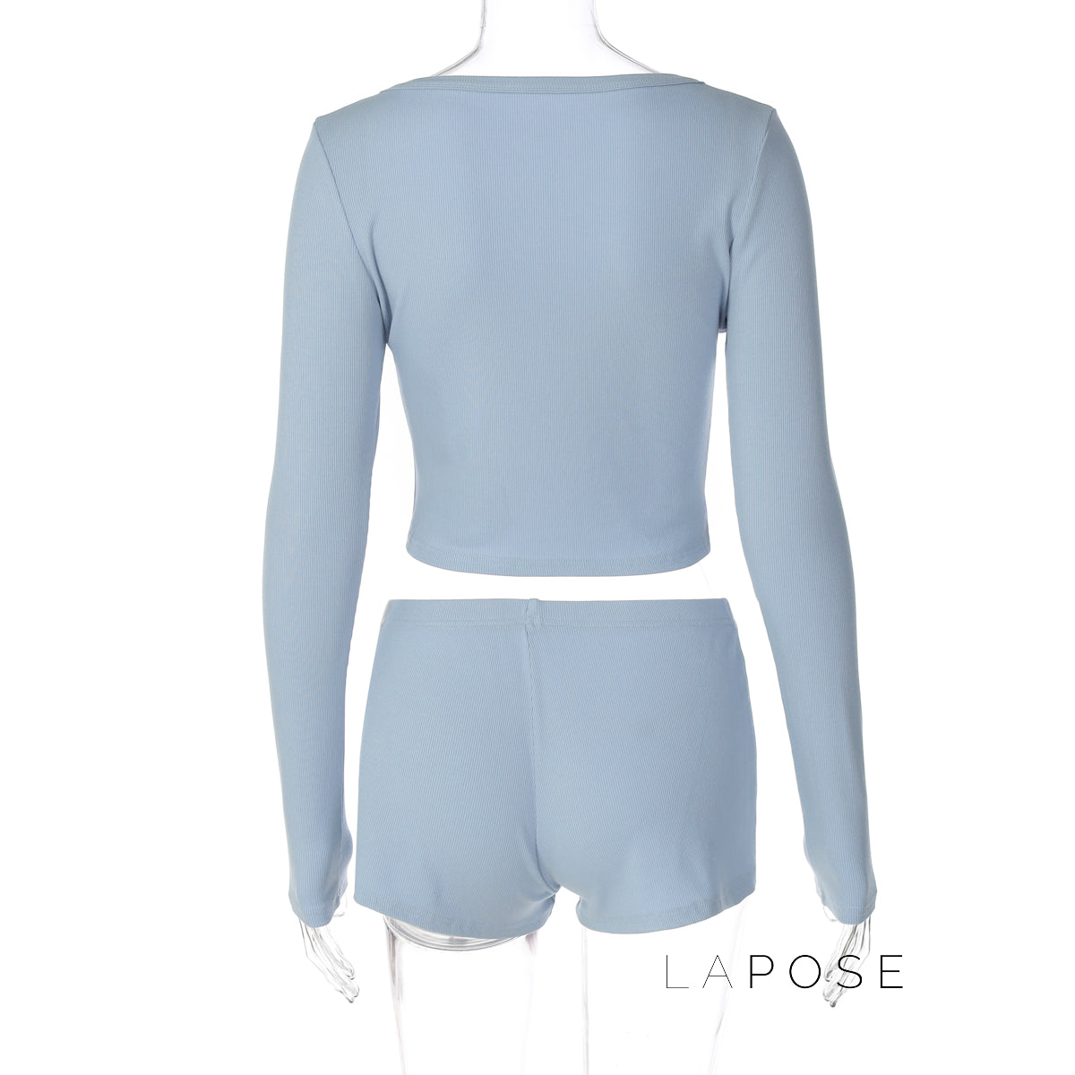 Heather Ribbed V-Neck Lounge Set [G30ZWODW]