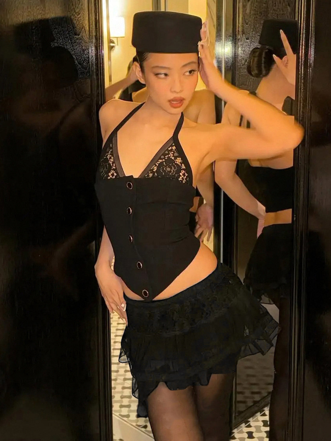 Heavenlee Lace Halter Skirt Set [0NBP3V0Z]