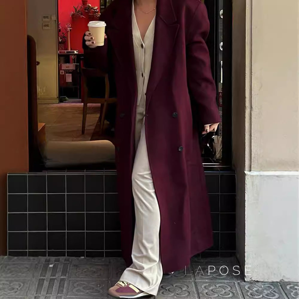 Heavenleigh Wine Red Trench Coat [ADCLHJ0B]