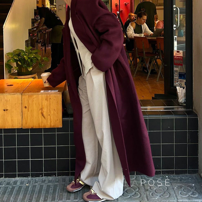 Heavenleigh Wine Red Trench Coat [2TCQVGLS]