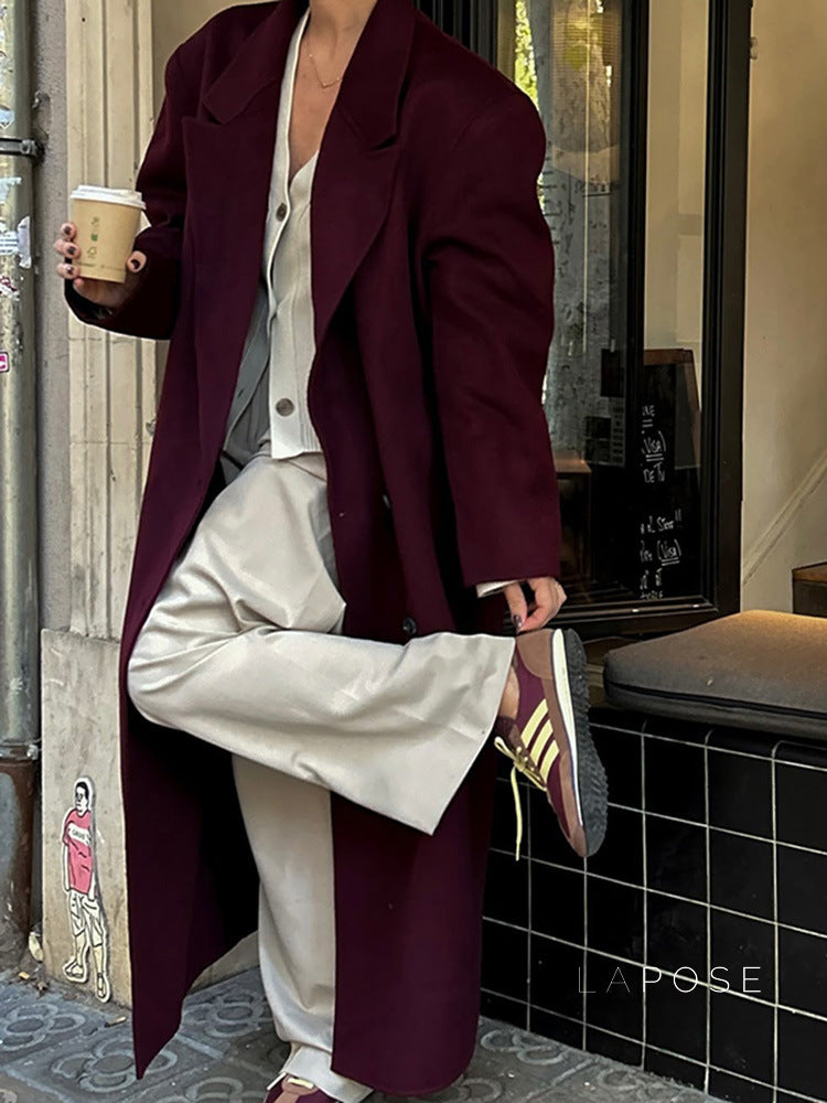 Heavenleigh Wine Red Trench Coat [SIC8AAKE]