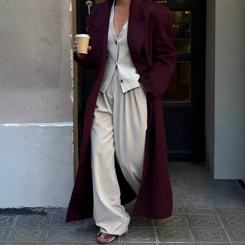 Heavenleigh Wine Red Trench Coat [PDNDXAQW]